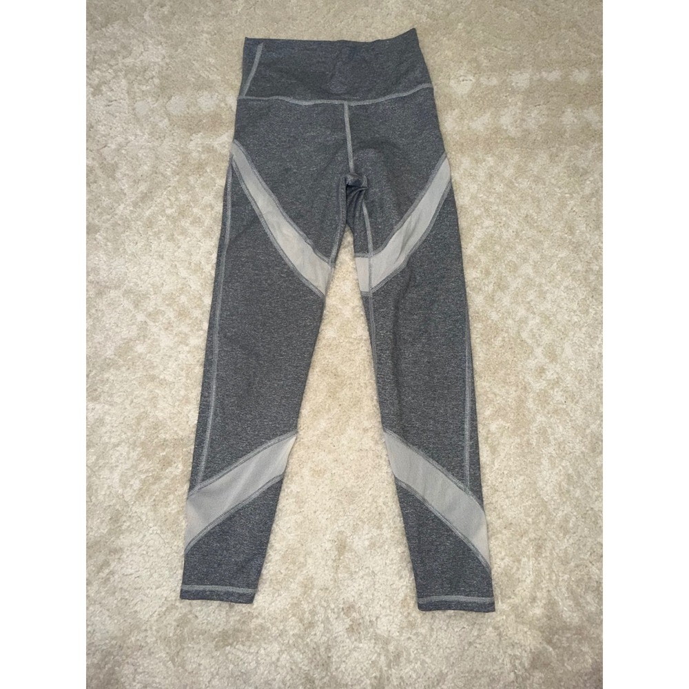 Aerie Chill Play Move Gray Heathered Mesh Panel High Waisted Leggings Small